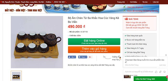 cách thức mua hàng gốm sứ bát tràng online